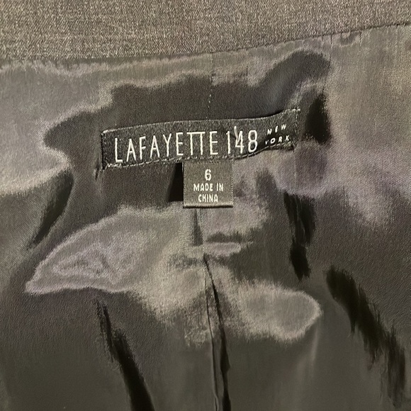 Lafayette 148 New York 2 button closure blazer gray polished sophisticated sz 6 - Picture 8 of 12